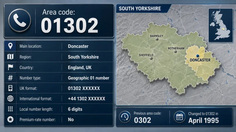 01302 Area Code: Doncaster Phone Numbers, Location and Calls 01302 Area Code