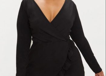 Long Black Ruffled Dress